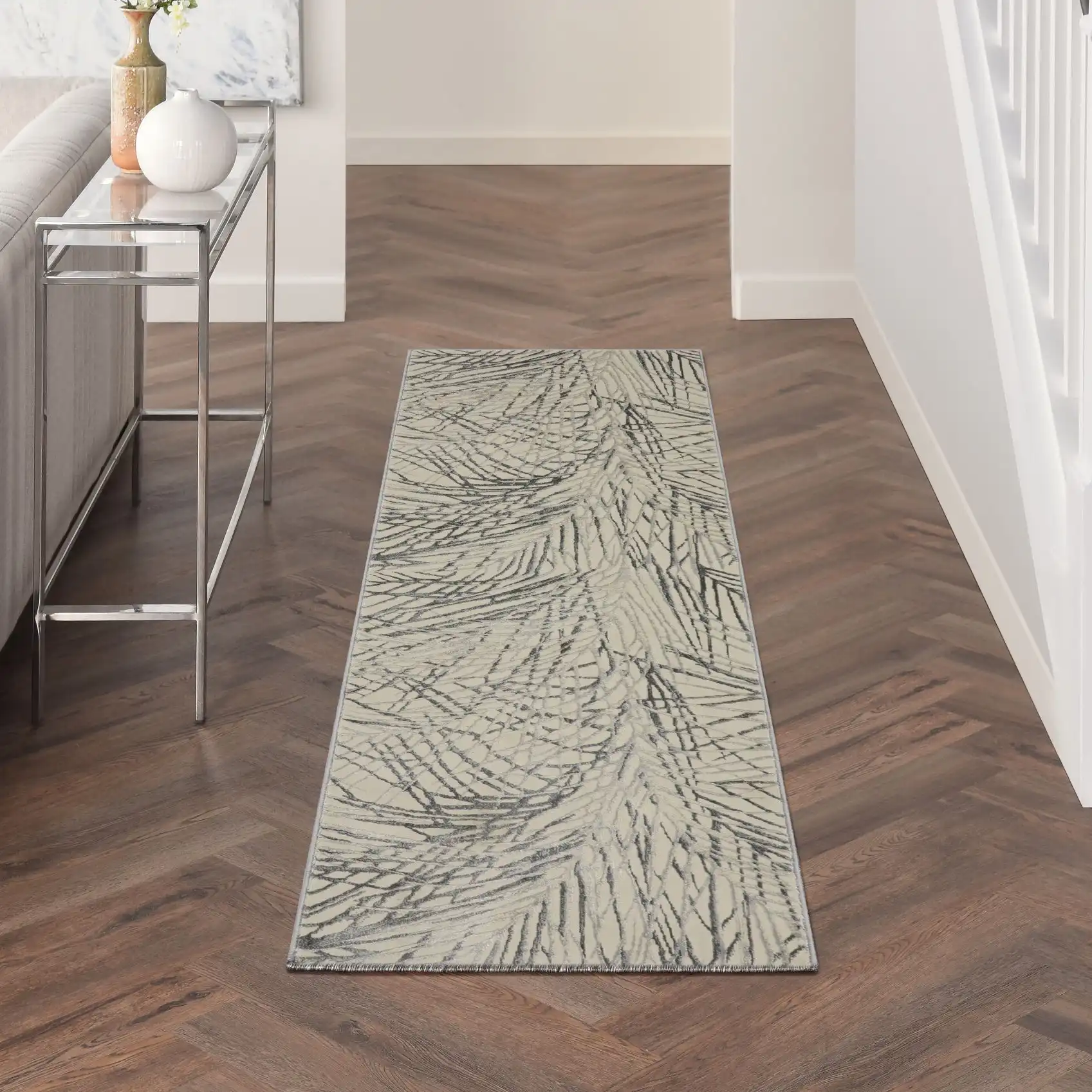 Rustic Textures RUS17 Ivory Grey Rug - Image 4