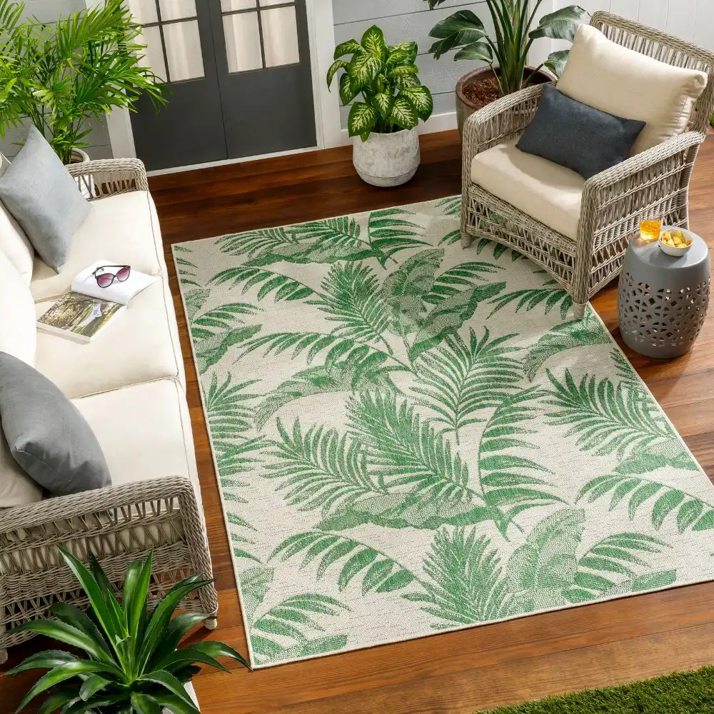 Lennie In- & Outdoor Coastal Forest Green Rug - Image 2