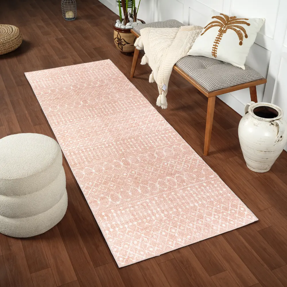 Saanjh Shaggy Global Plush Pile Blush Rug - Image 5