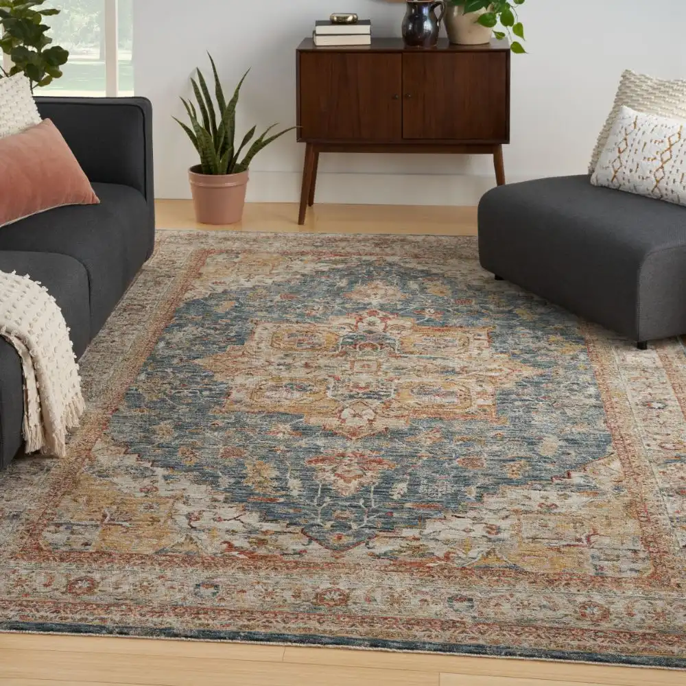 Sahar SHR06 Ivory Blue Rug - Image 3