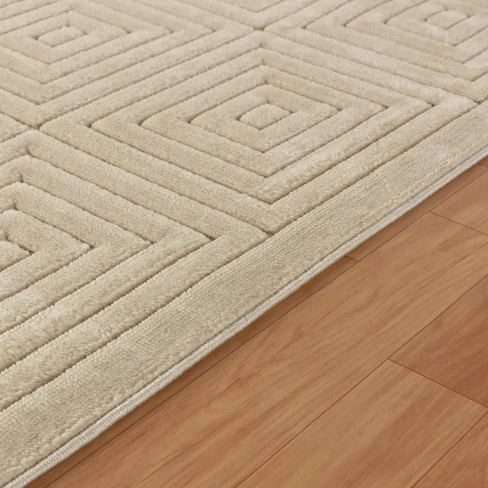 Sakura In- & Outdoor 3D High & Low Pile Textured Beige Rug - Image 5