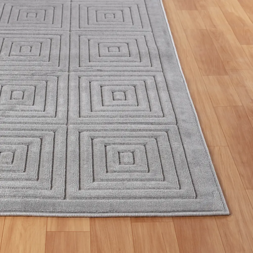 Sakura In- & Outdoor 3D High & Low Pile Textured Grey Rug - Image 8