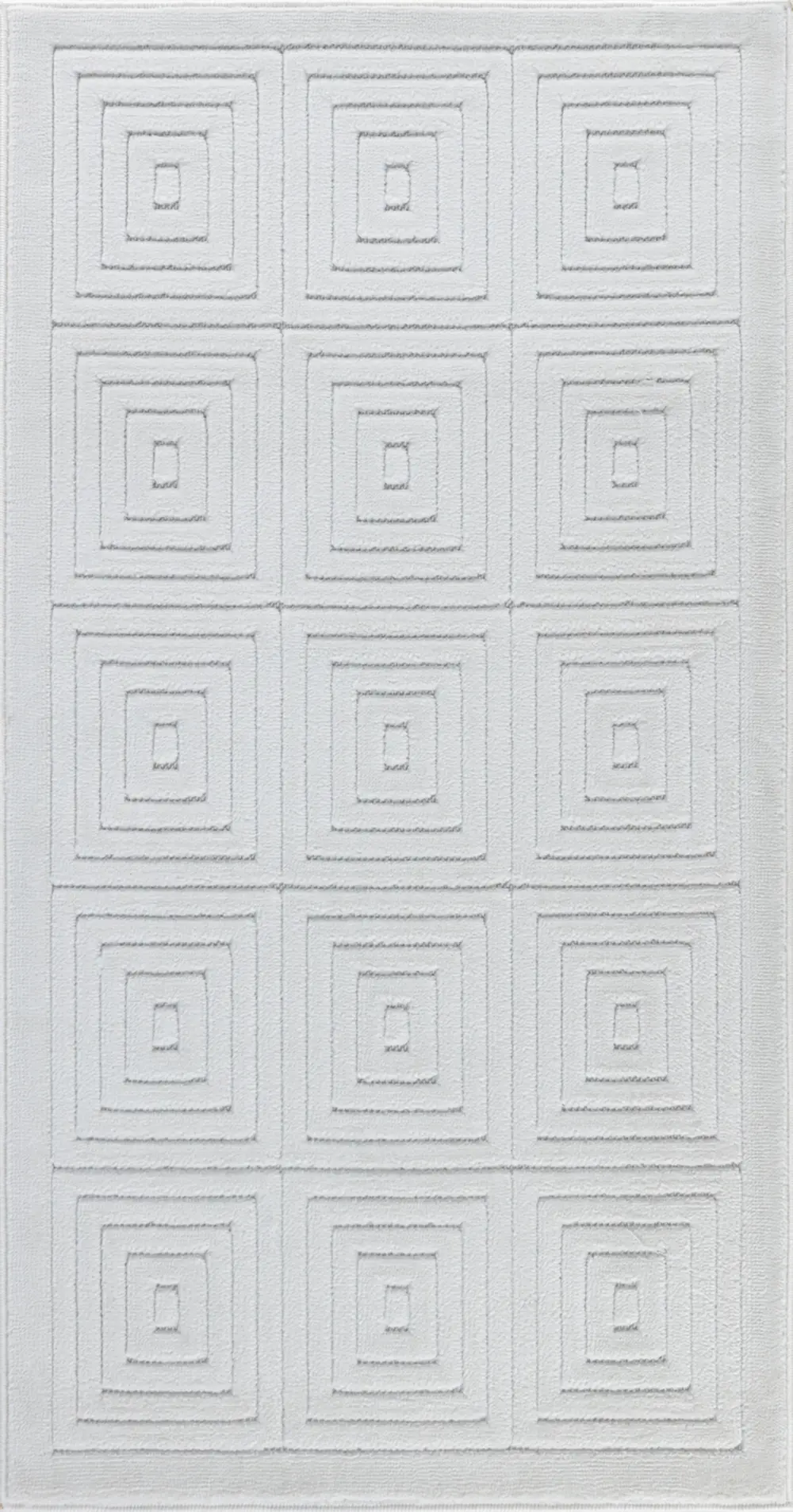 Sakura In- & Outdoor 3D High & Low Pile Textured White Rug - Image 3