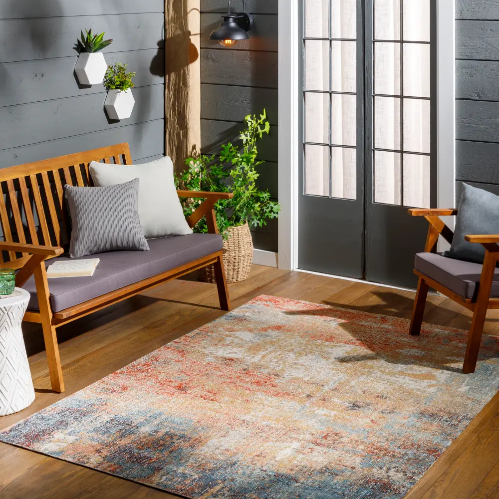 Samira In- & Outdoor Modern Burnt Orange Rug - Image 10