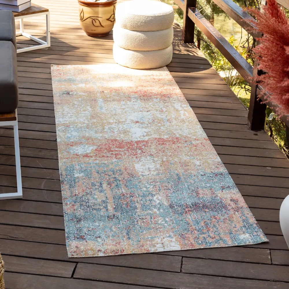 Samira In- & Outdoor Modern Burnt Orange Rug - Image 3
