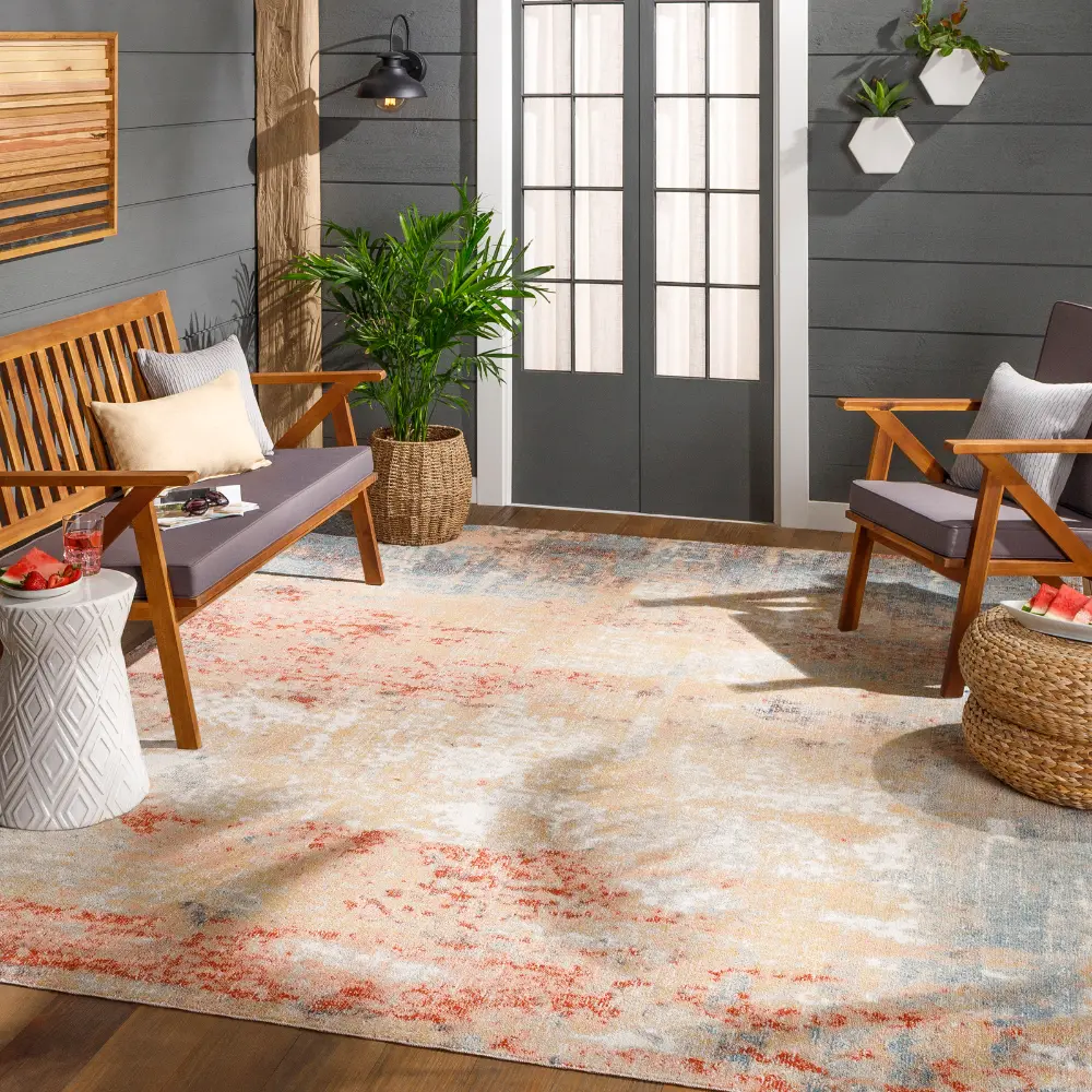 Samira In- & Outdoor Modern Burnt Orange Rug - Image 9