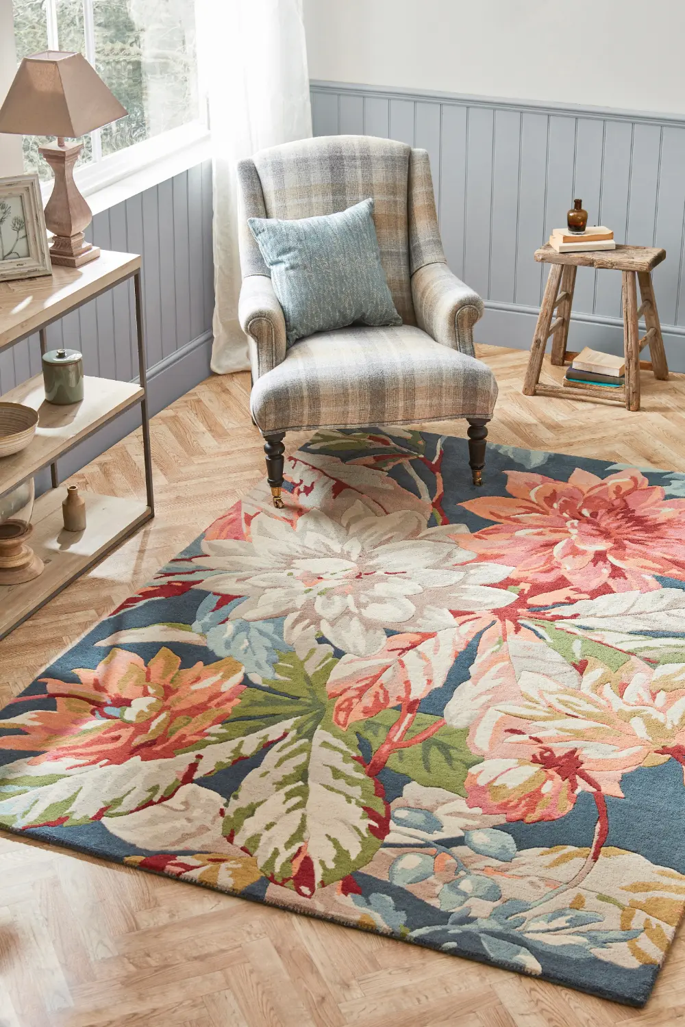 Sanderson Dahlia & Rosehip - Teal 50608 Rug - Image 3