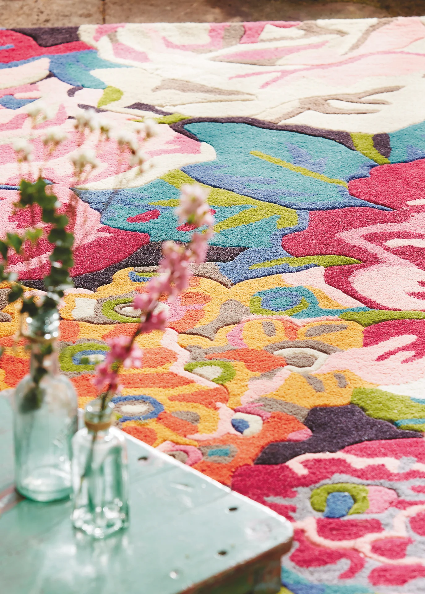 Sanderson Rose & Peony - Cerise 45005 Rug - Image 3