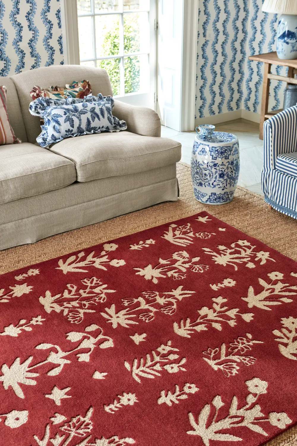 Sanderson Woodland Glade Damson Red 146800 Rug - Image 4