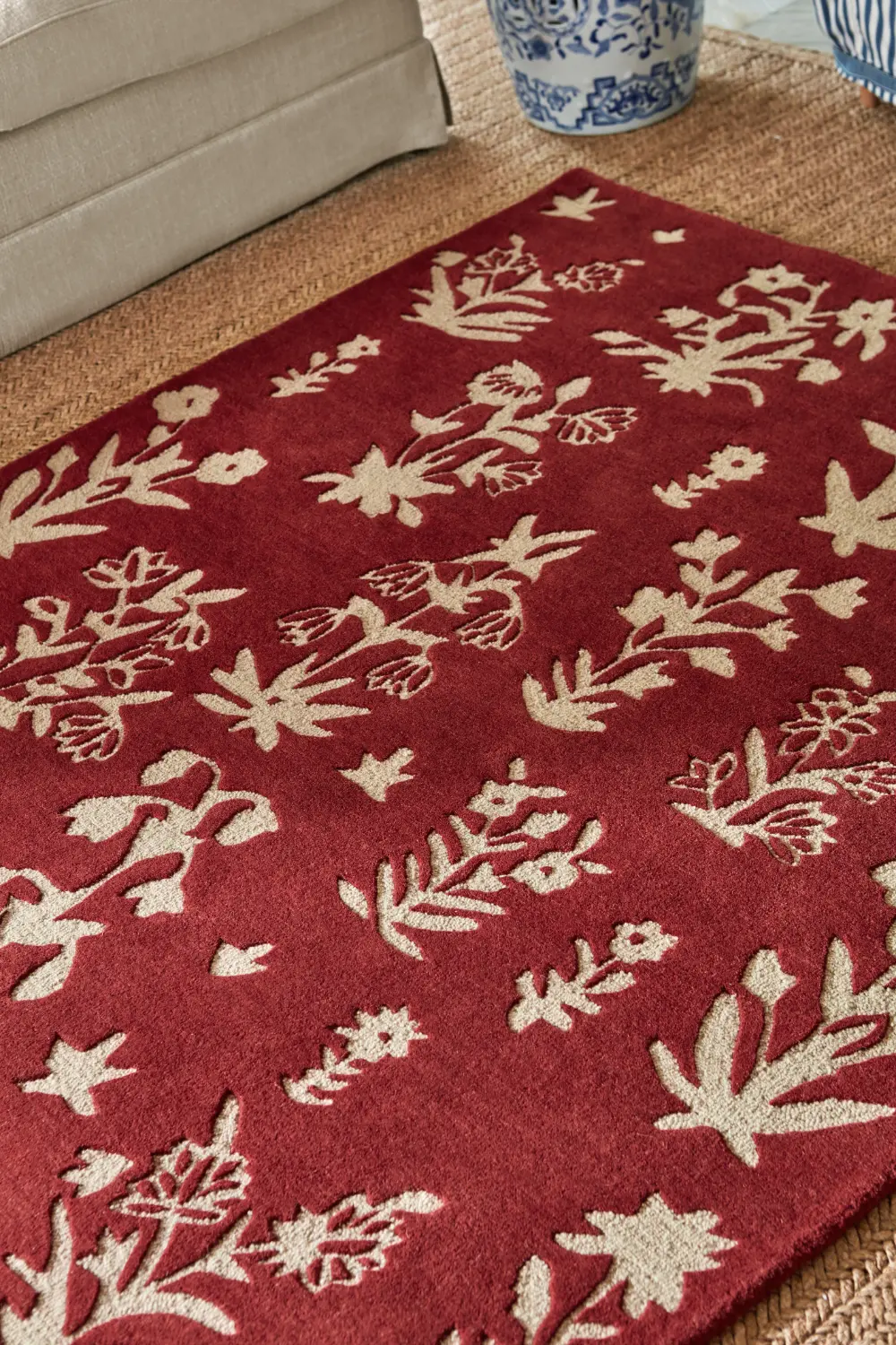 Sanderson Woodland Glade Damson Red 146800 Rug - Image 5