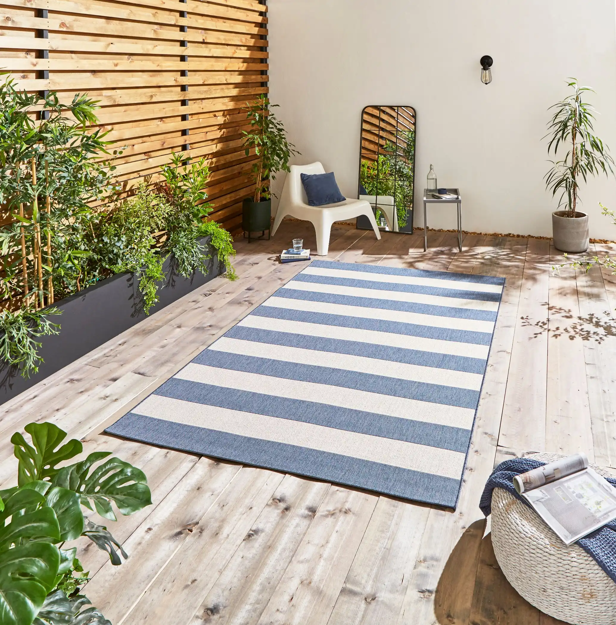 Santa Monica 48644 Blue Light Beige Rug