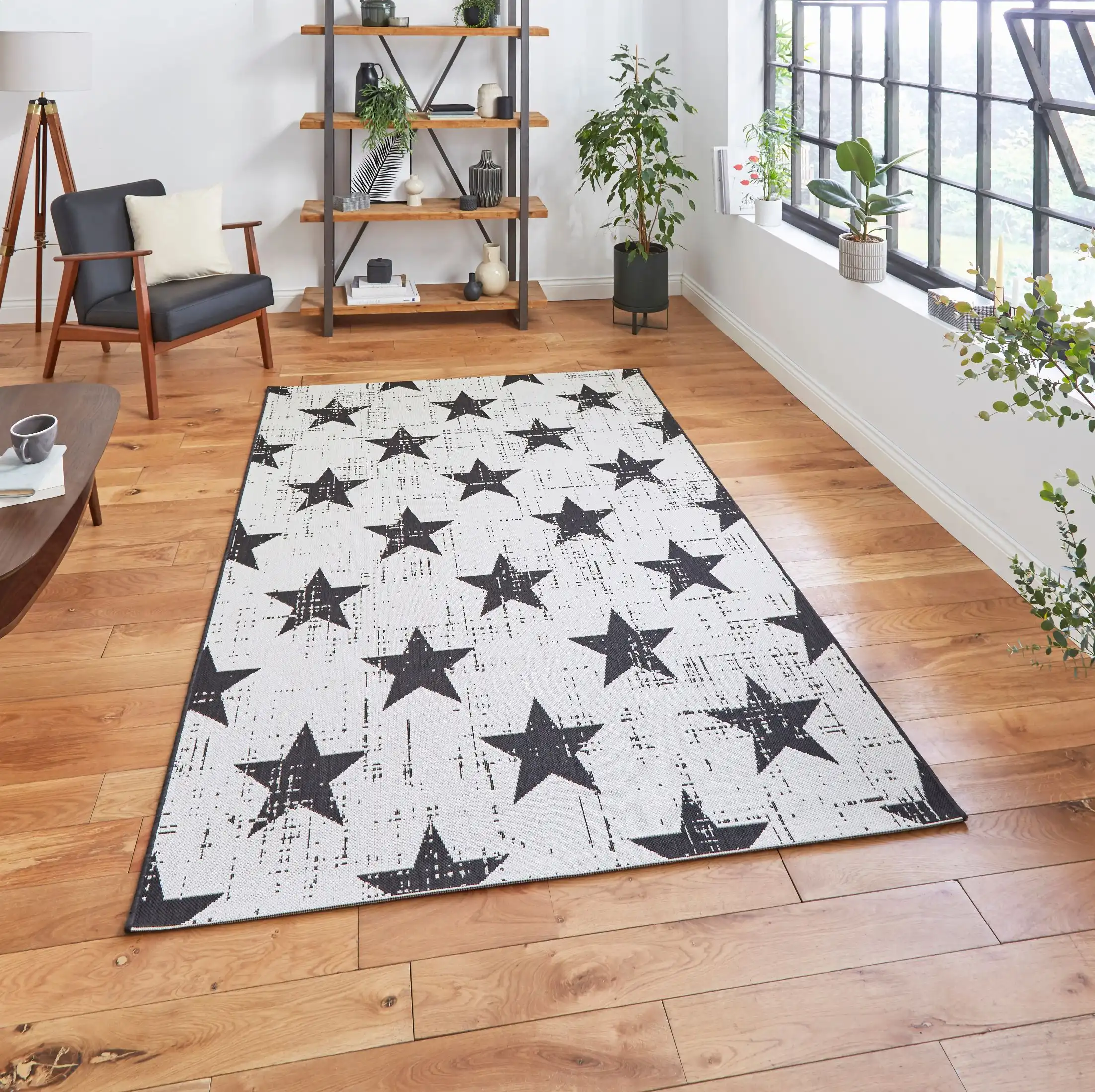 Santa Monica 48648 White Black Rug - Image 3