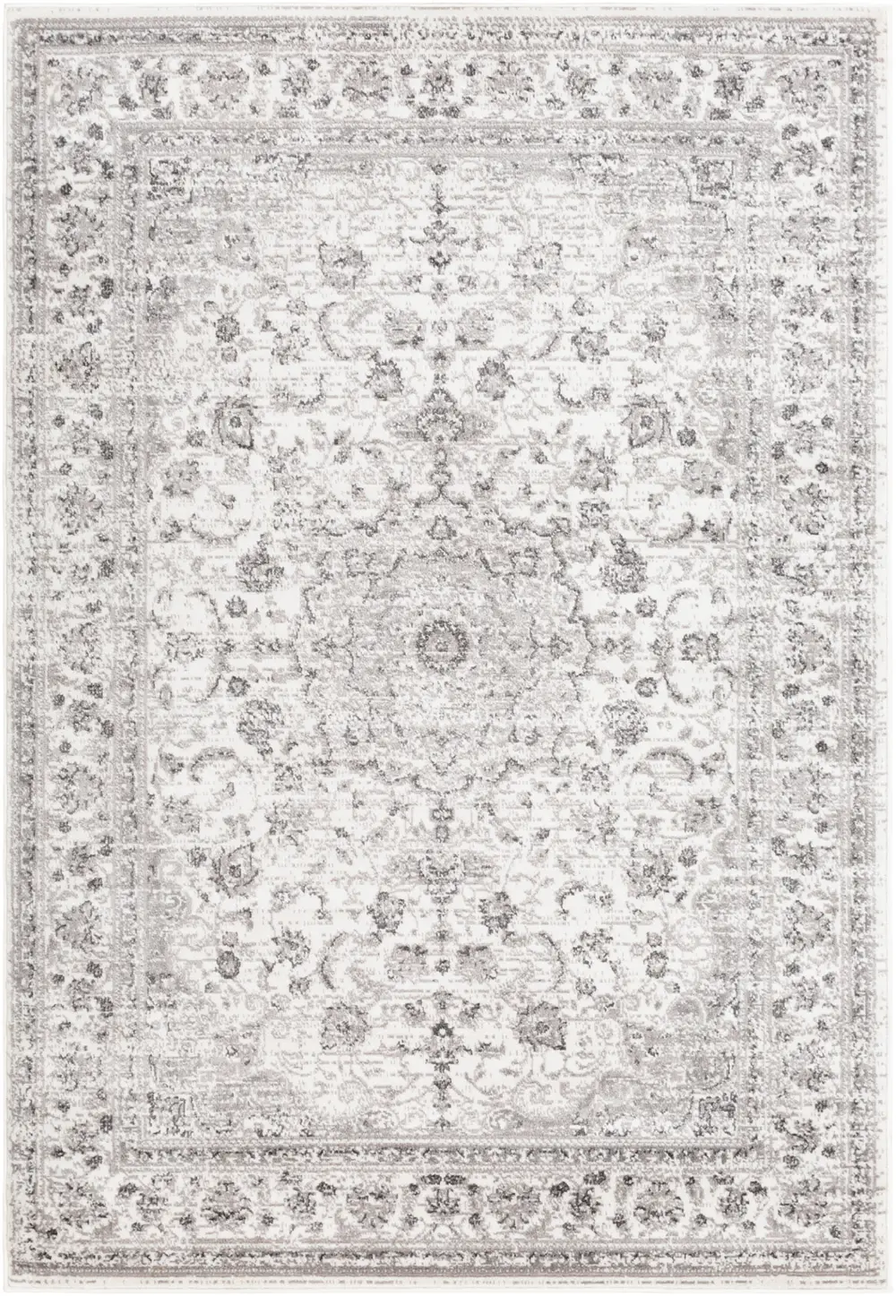 Sanvi Vintage Oriental Boho Light Grey Rug - Image 4