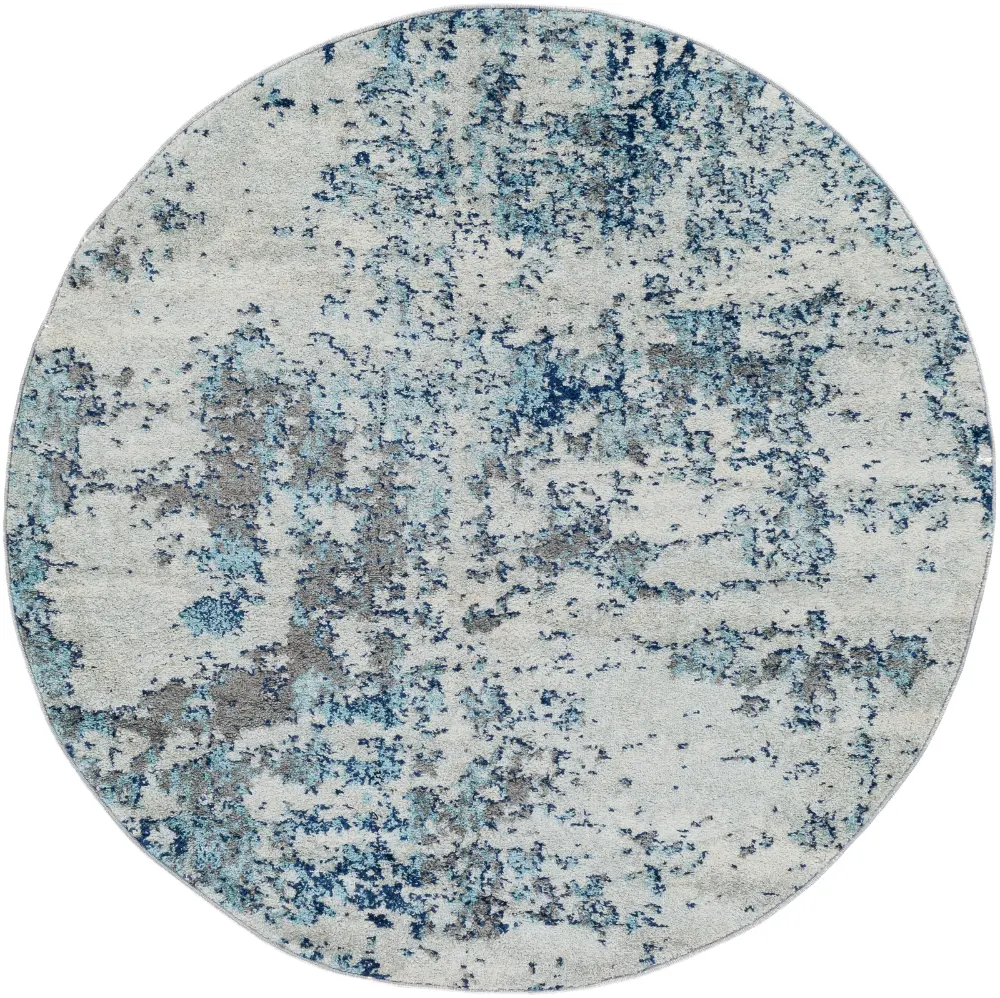 Sarah Abstract Modern Marble Navy/Aqua Rug - Image 7