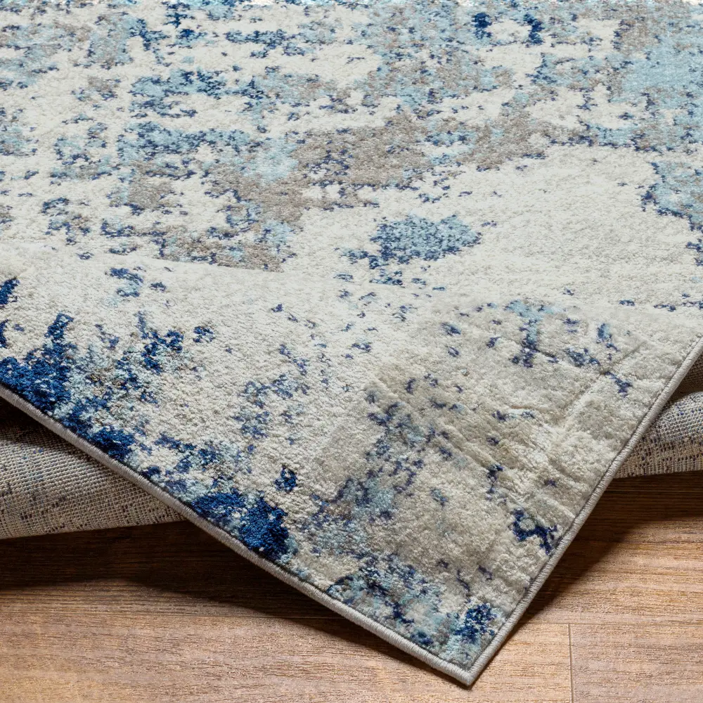 Sarah Abstract Modern Marble Navy/Aqua Rug - Image 8