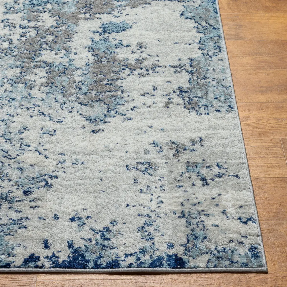 Sarah Abstract Modern Marble Navy/Aqua Rug - Image 9