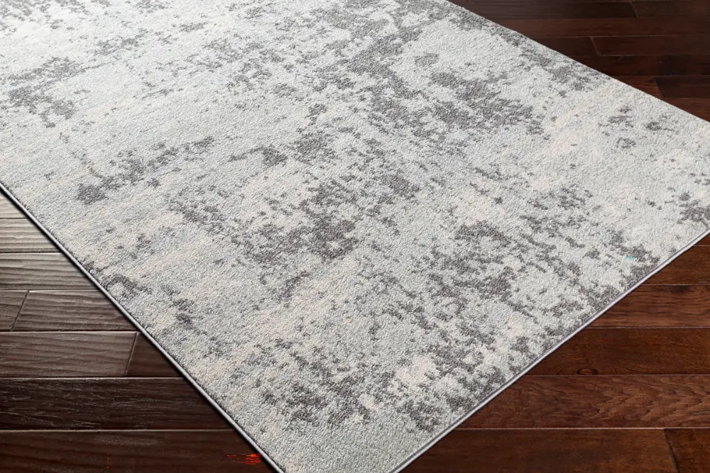 Sarah Abstract Modern Marble White Rug - Image 4