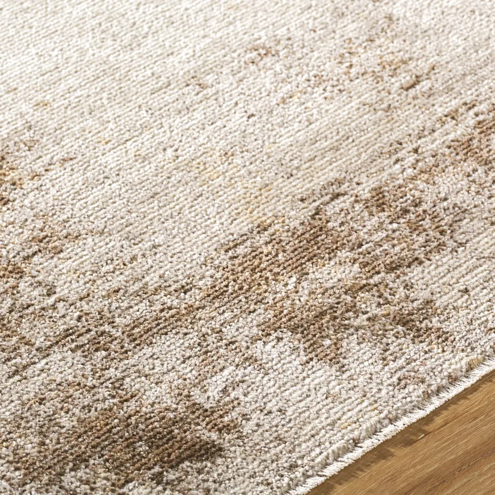 Myrtle Avenue IV Galey Alix X Livabliss Abstract Modern Marble Cream/Dark Brown Rug - Image 3