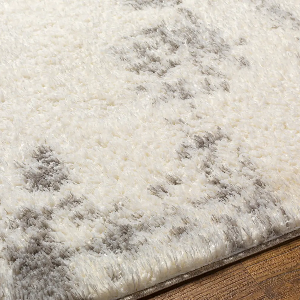 Sayuntka Shaggy Modern Plush Pile Ivory Rug - Image 3