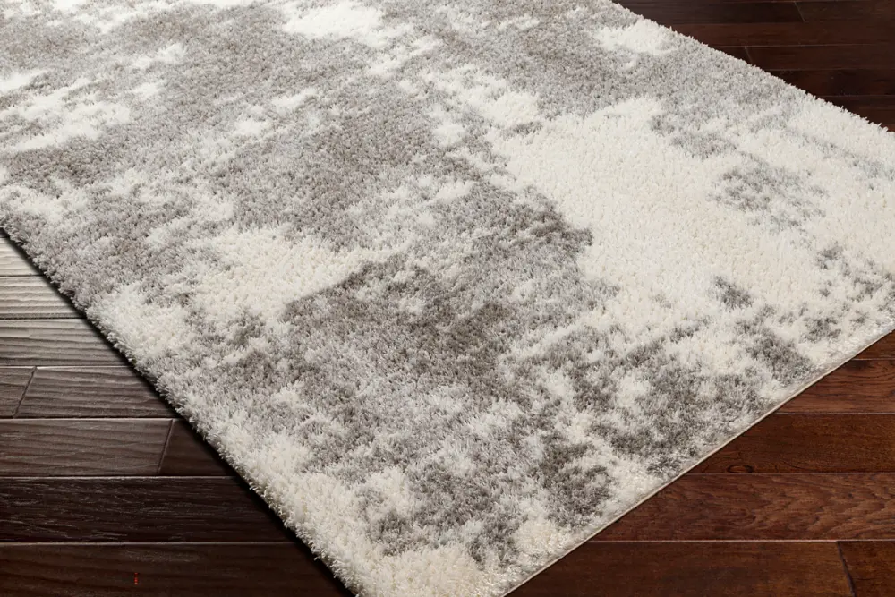 Sayuntka Shaggy Modern Plush Pile Ivory Rug - Image 5