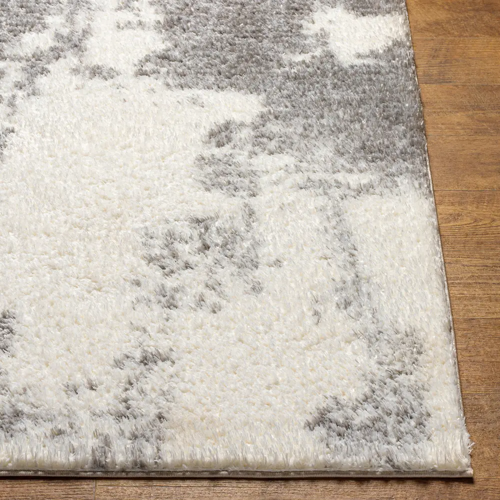 Sayuntka Shaggy Modern Plush Pile Ivory Rug - Image 7