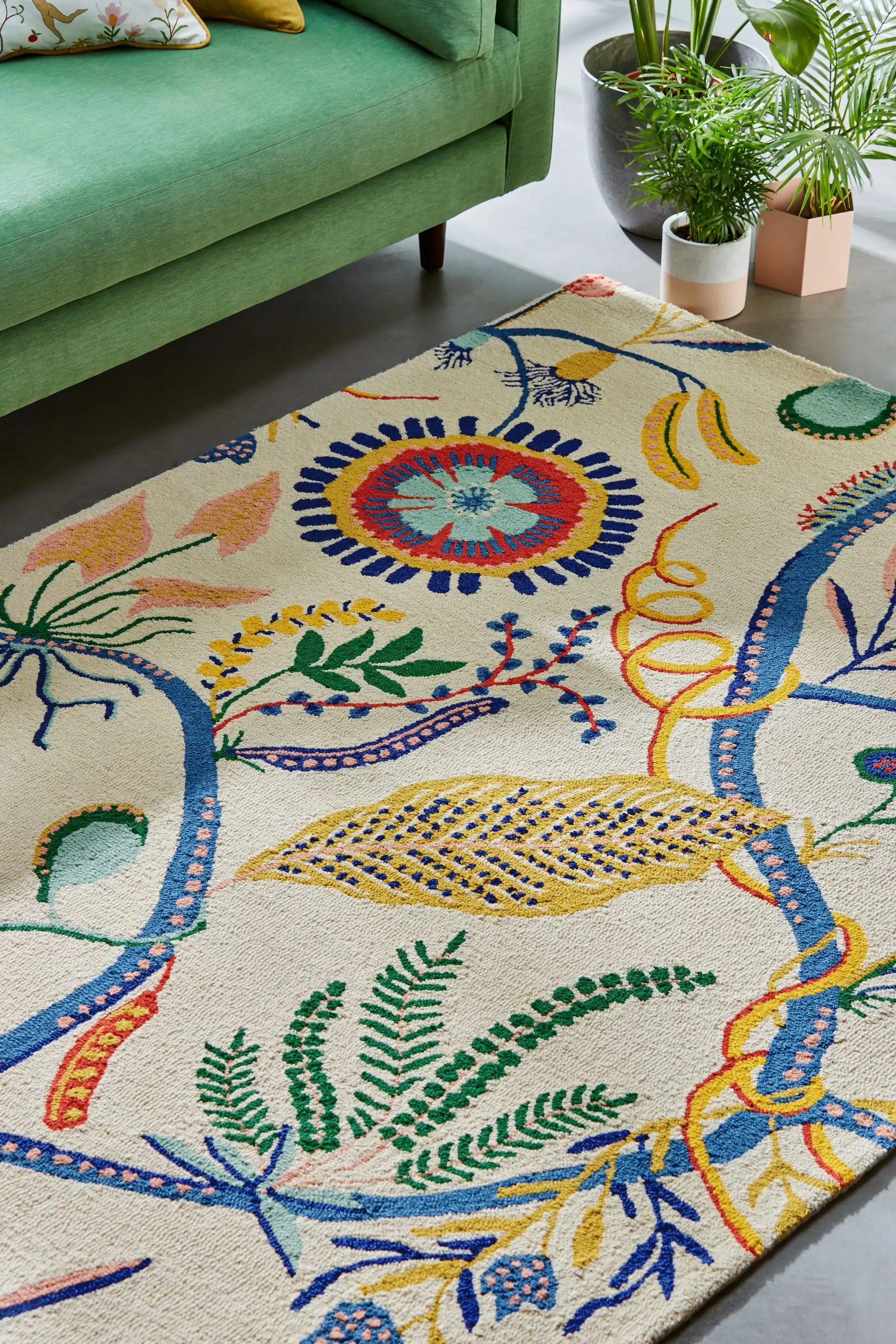 Scion Screen Printed Jackfruit & The Beanstalk Chai Sage 125706 Rug - Image 3
