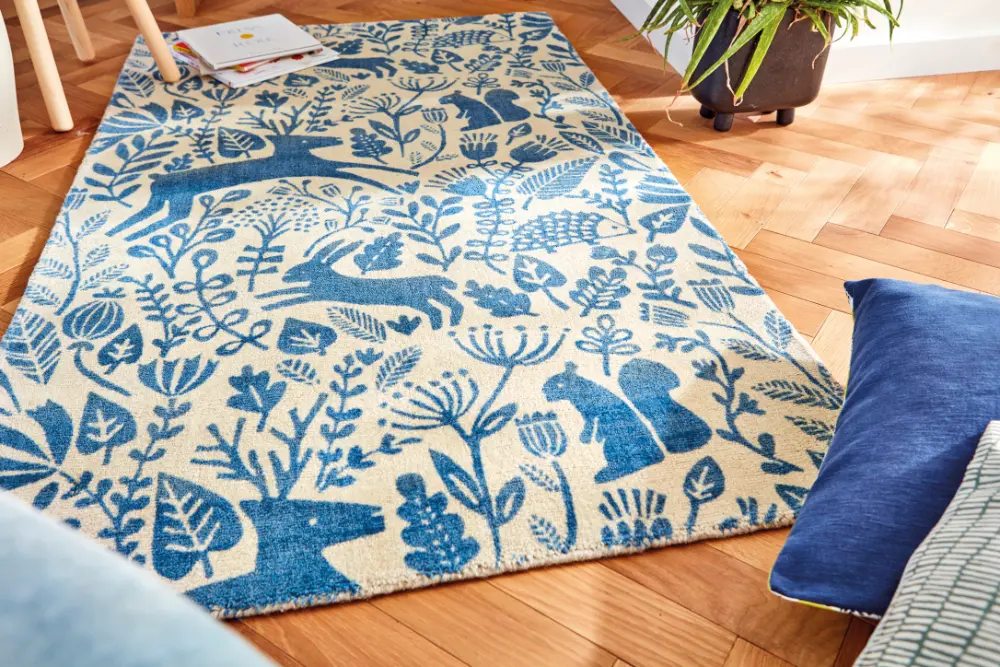 Scion Screen Printed Kelda Cobalt 023508 Rug - Image 3