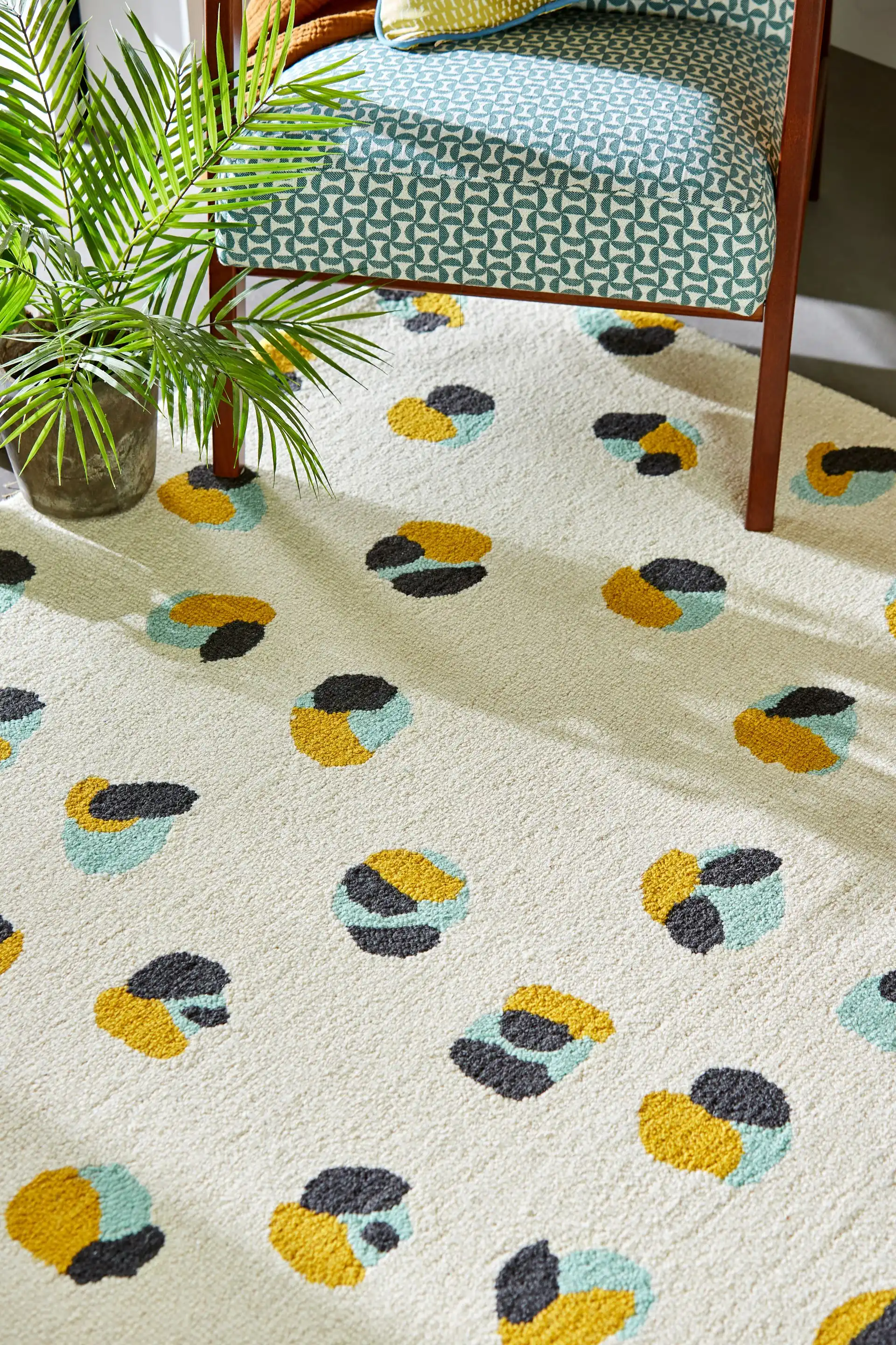 Scion Screen Printed Leopard Dots Pebble Sage 125206 Rug - Image 2