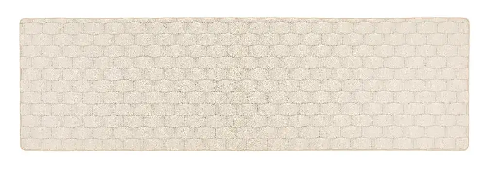 Sculptured Washable Basket Weave Ivory Rug - Image 4