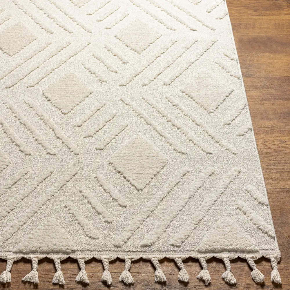 Selene Berber Geometric High Pile Ivory Rug - Image 6