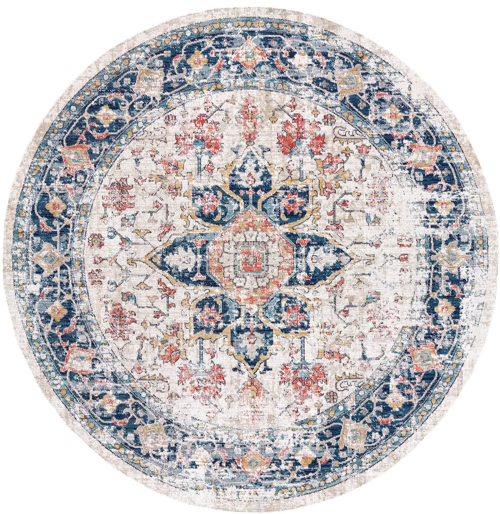 Selma In- & Outdoor Oriental Boho Dark Blue Rug - Image 3