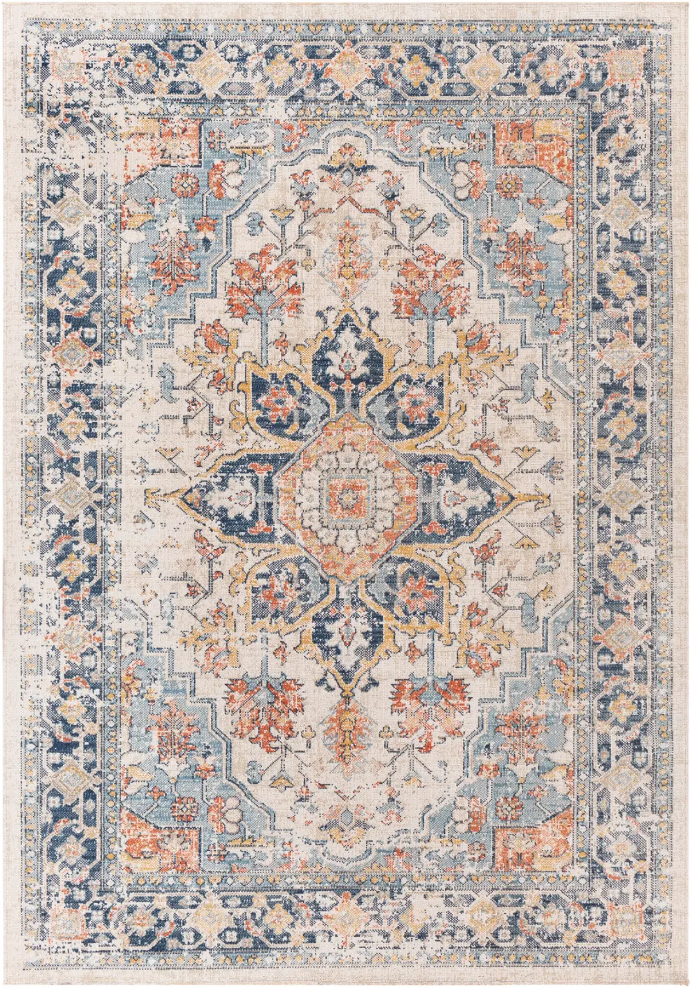Selma In- & Outdoor Oriental Boho Dark Blue Rug - Image 5