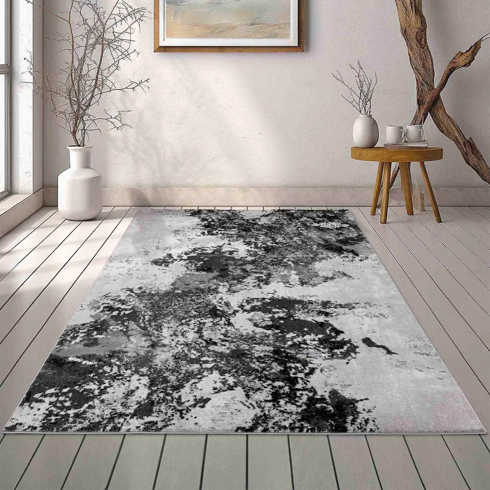 Serdim Serenity 271 Black Portrait Rug - Image 2
