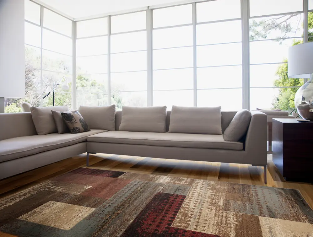 Shama Scandi Modern Dark Red Rug - Image 2