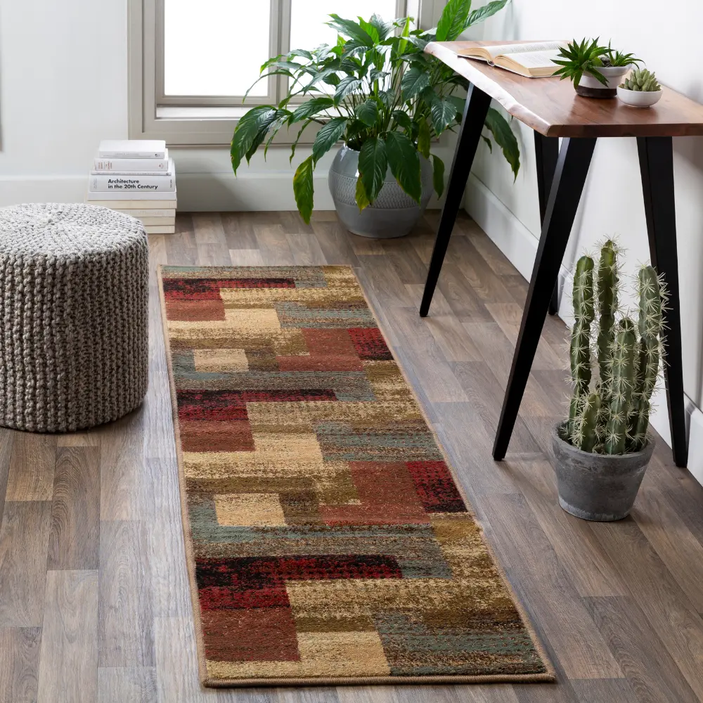 Shama Scandi Modern Dark Red Rug - Image 3