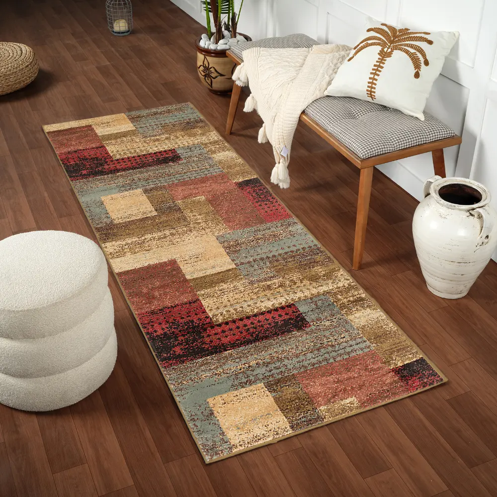 Shama Scandi Modern Dark Red Rug - Image 5