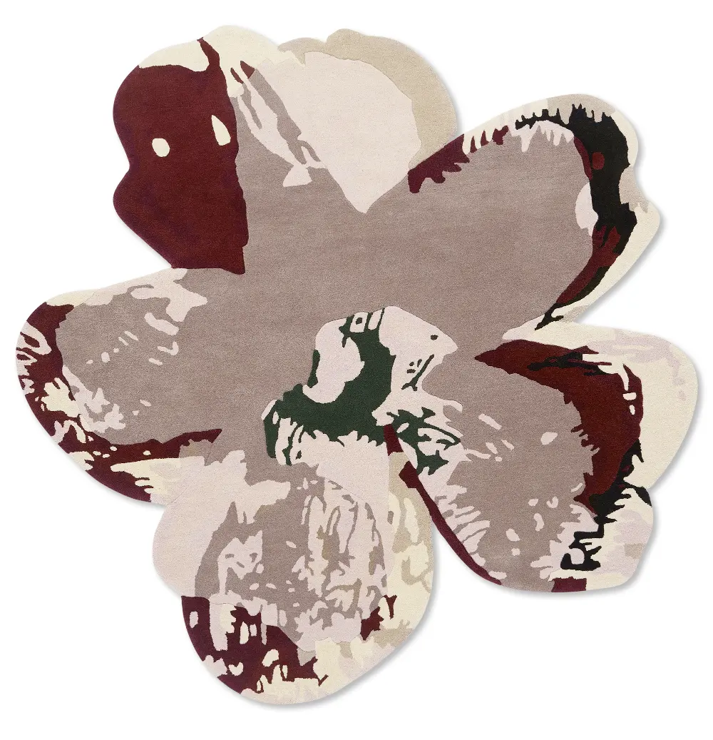 Shaped Magnolia Ted Baker -Burgundy 162303 Rug - Image 3