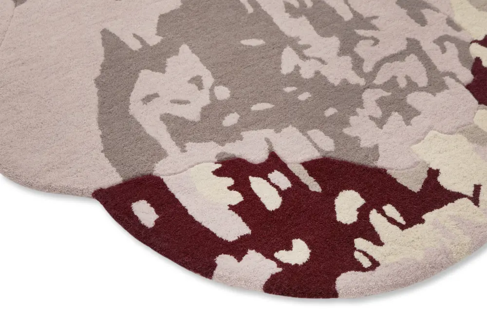 Shaped Magnolia Ted Baker -Burgundy 162303 Rug - Image 5