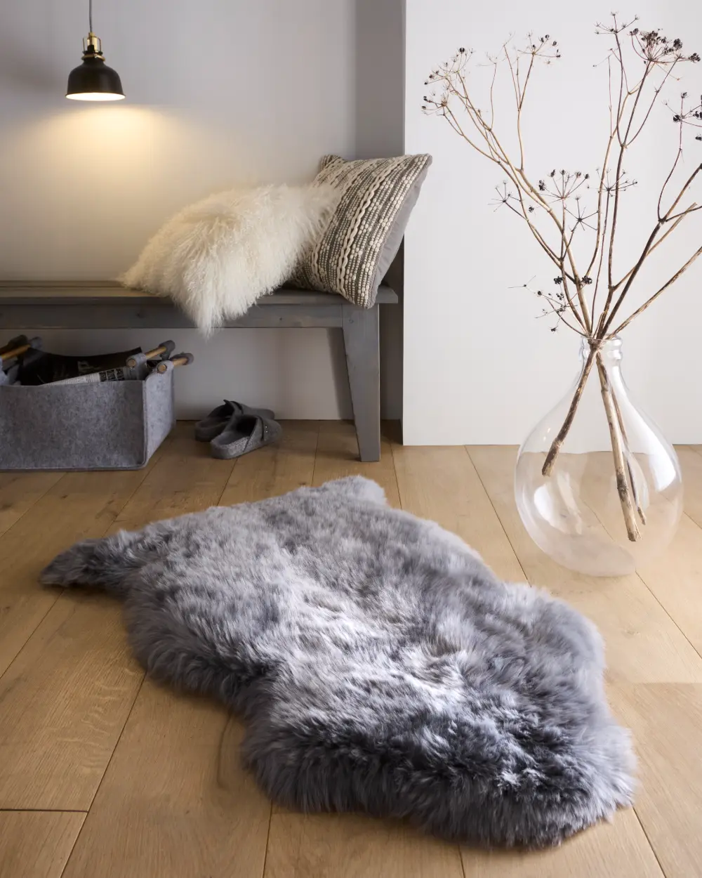 SheepSkins Hug Grey Rug - Image 2