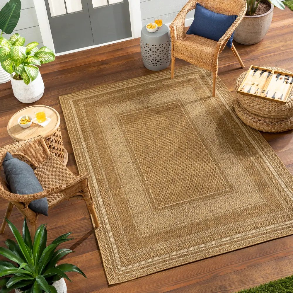 Siddhi In- & Outdoor Jute-Look Beige/Brown Rug - Image 2