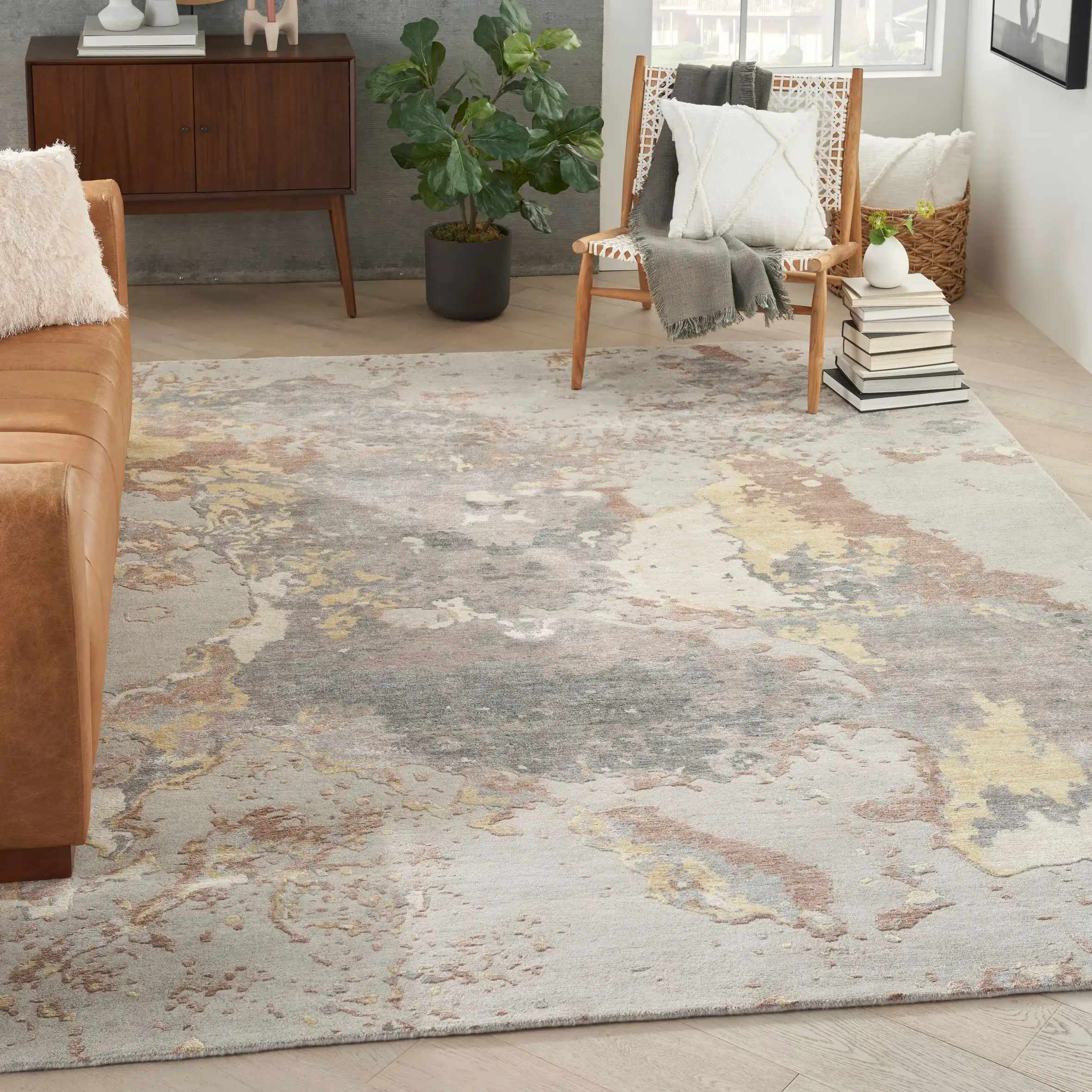 Silk Shadows SHA20 Silver Rug
