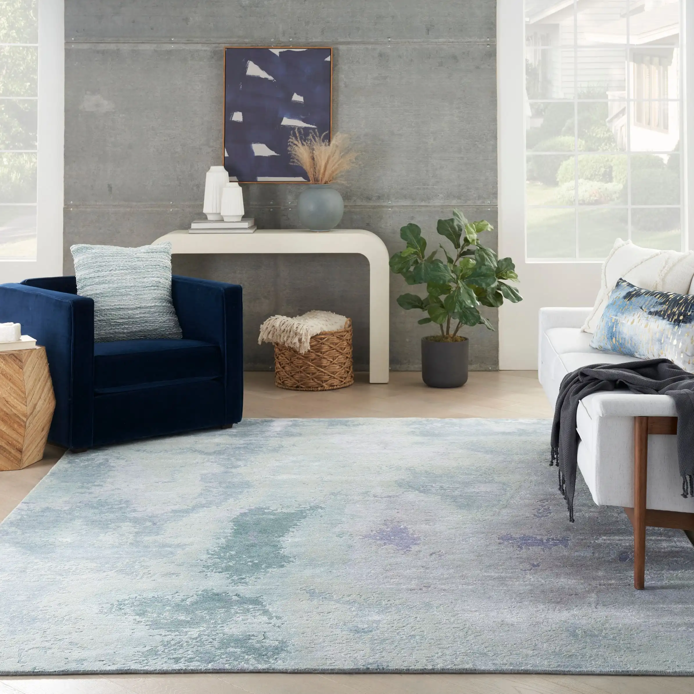 Silk Shadows SHA22 Blue Green Rug - Image 5