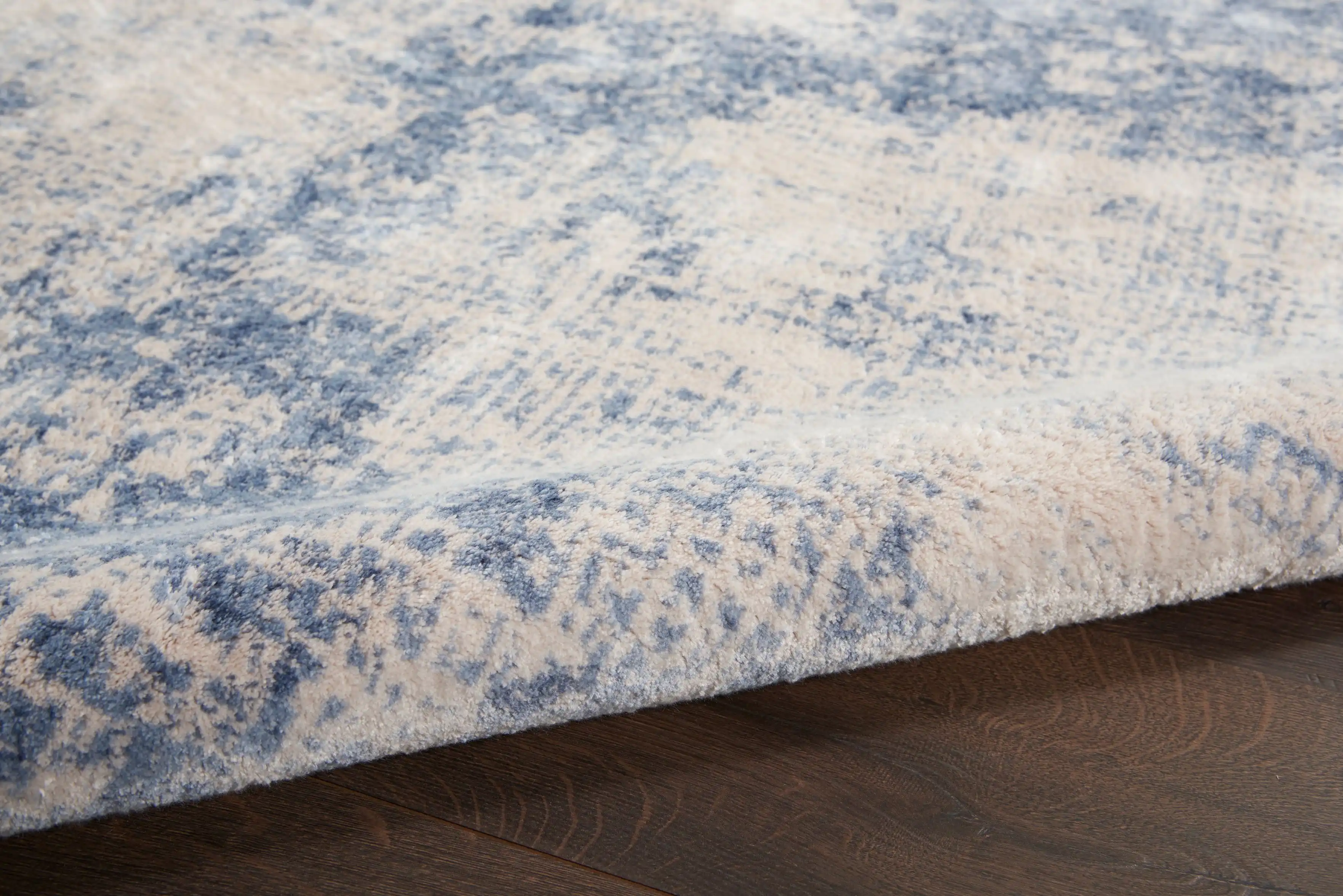 Silky Textures SLY01 Ivory Blue Rug - Image 4