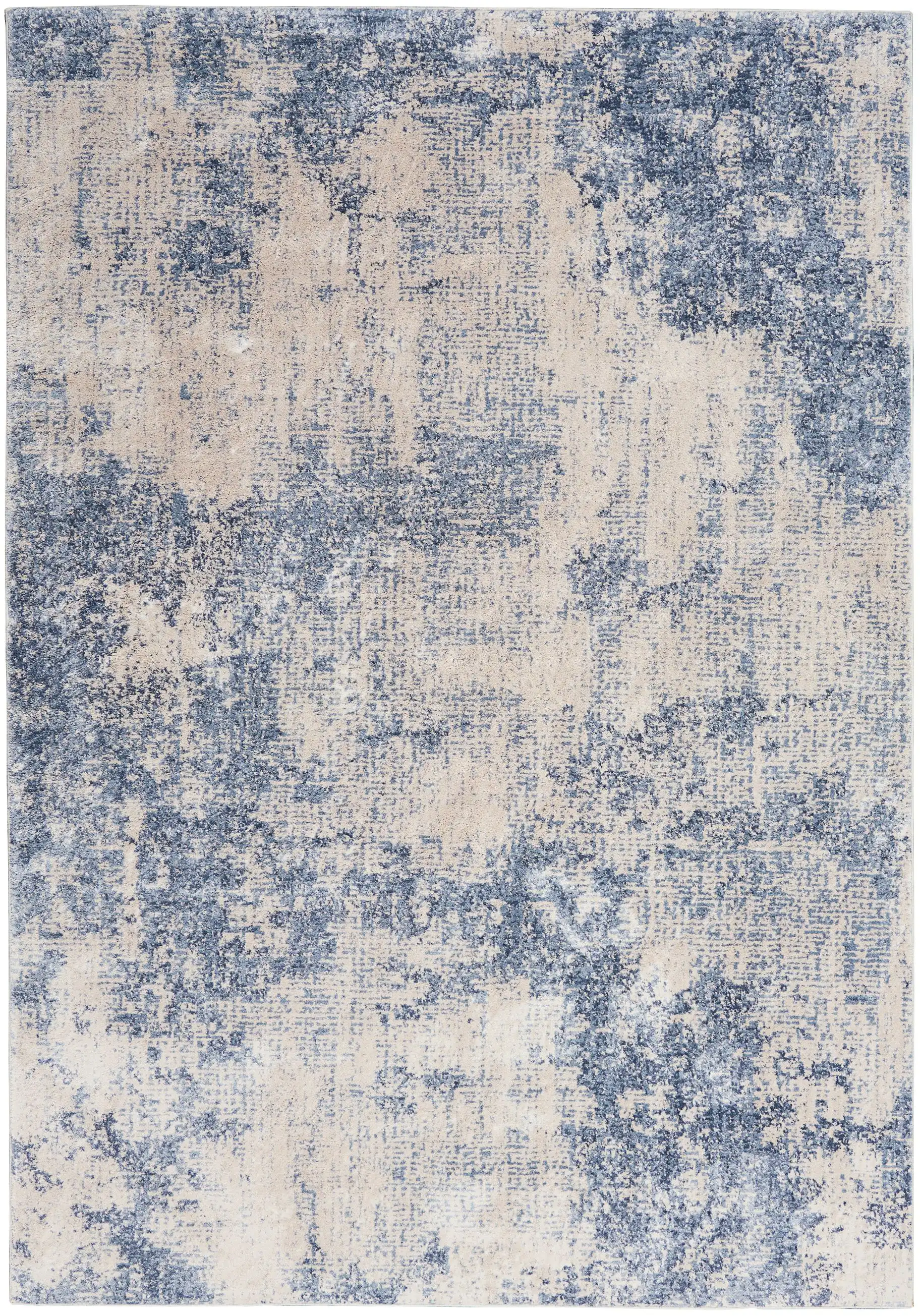Silky Textures SLY01 Ivory Blue Rug - Image 5