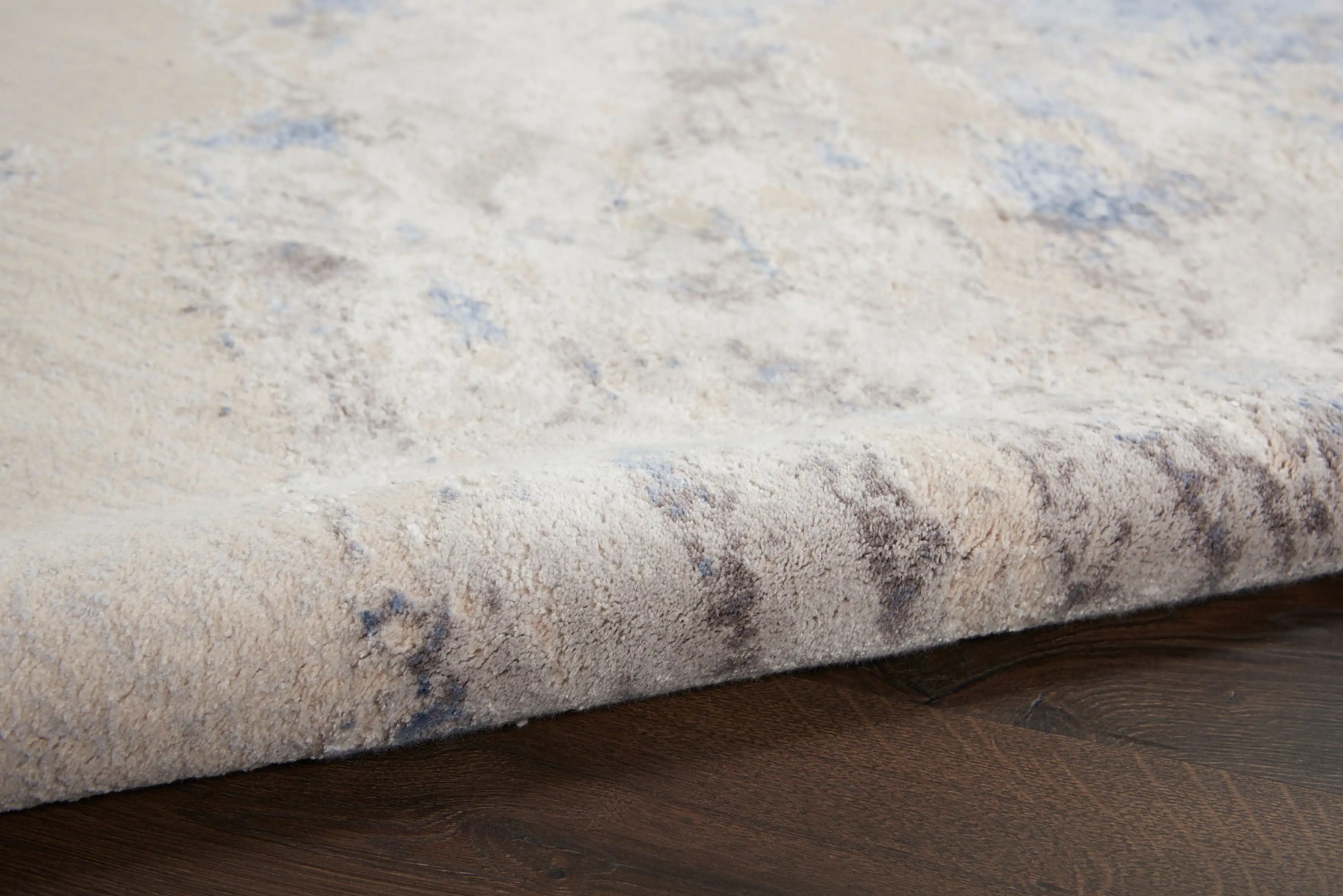 Silky Textures SLY03 Blue Ivory Grey Rug - Image 4