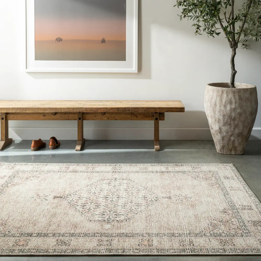 Lila Becki Owens X Livabliss Vintage Oriental Boho Blush/Beige Rug - Image 2