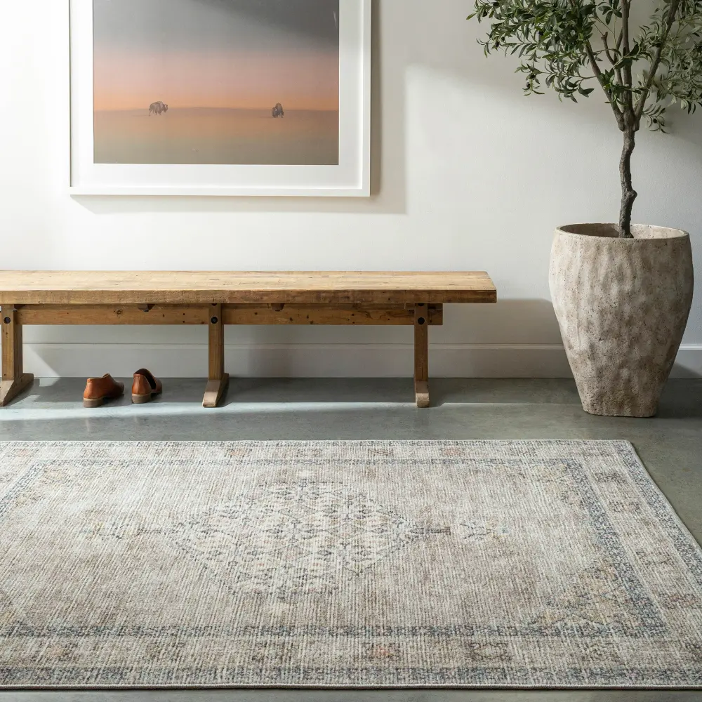 Lila Becki Owens X Livabliss Vintage Oriental Boho Brown/Cream Rug - Image 6
