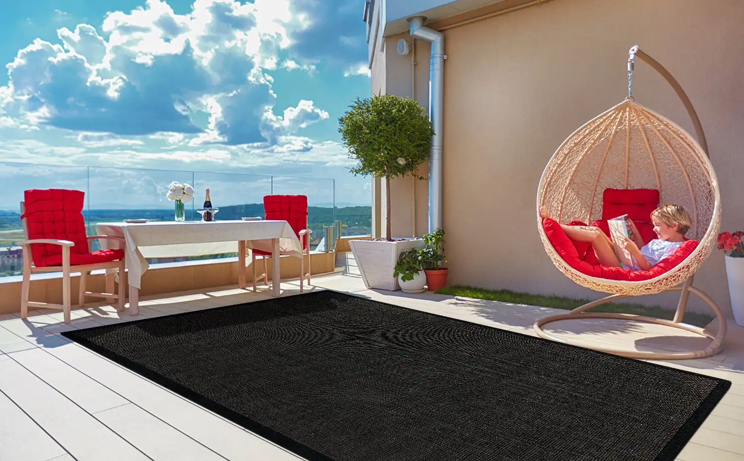 Sisal Black / Black Rug - Image 3
