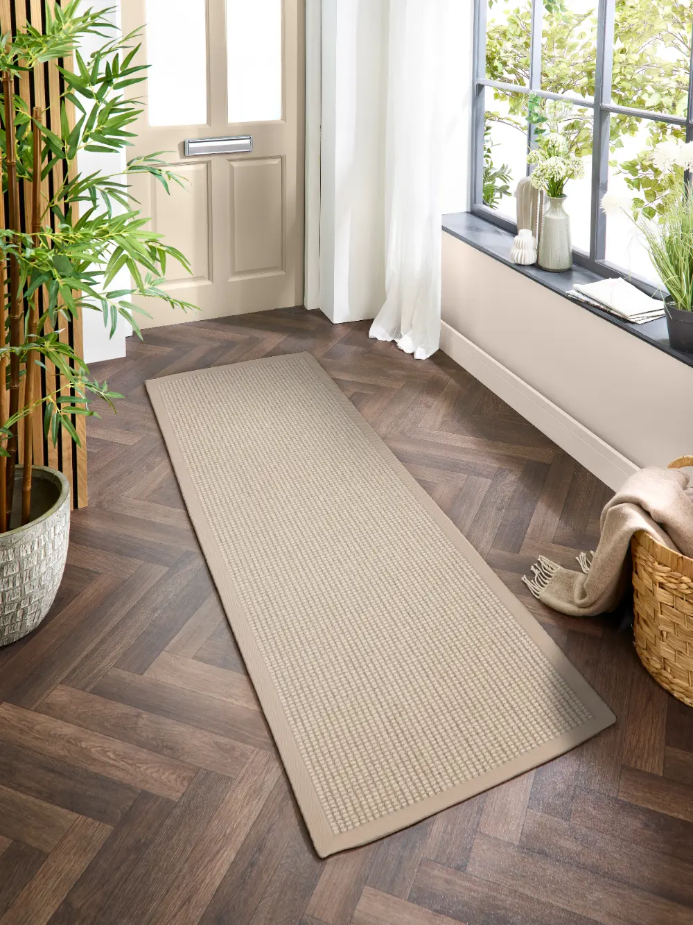Sisal Boucle Natural/Beige Border - Image 2