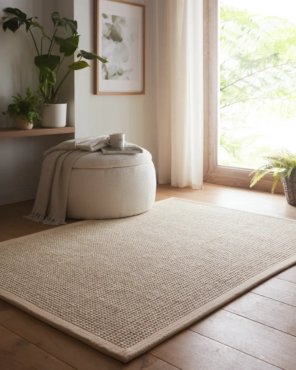 Sisal Boucle Natural/Beige Border - Image 4